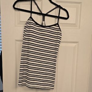 Lululemon Athletica Black and White Striped Camisole
